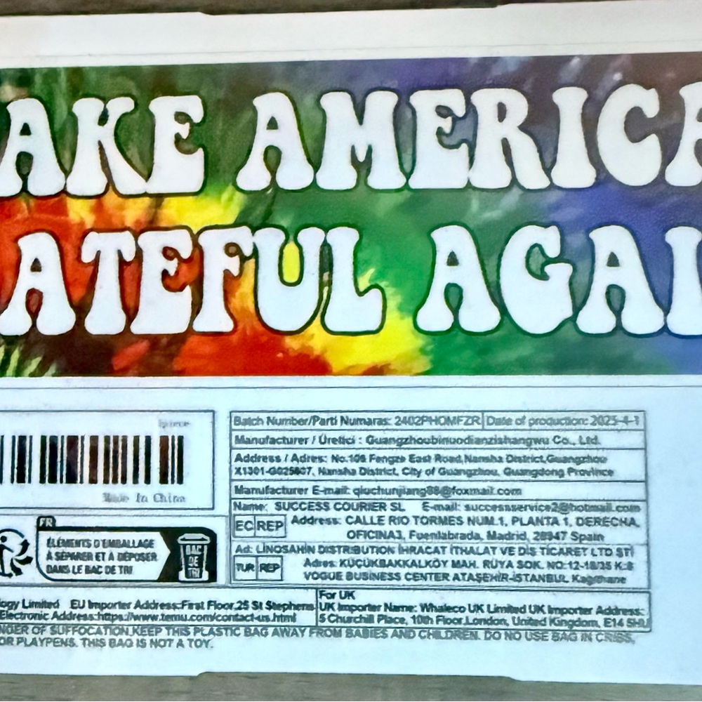NWT GRATEFUL DEAD Tie-Dye 'Make America Grateful Again' Sticker - Picture 3 of 6
